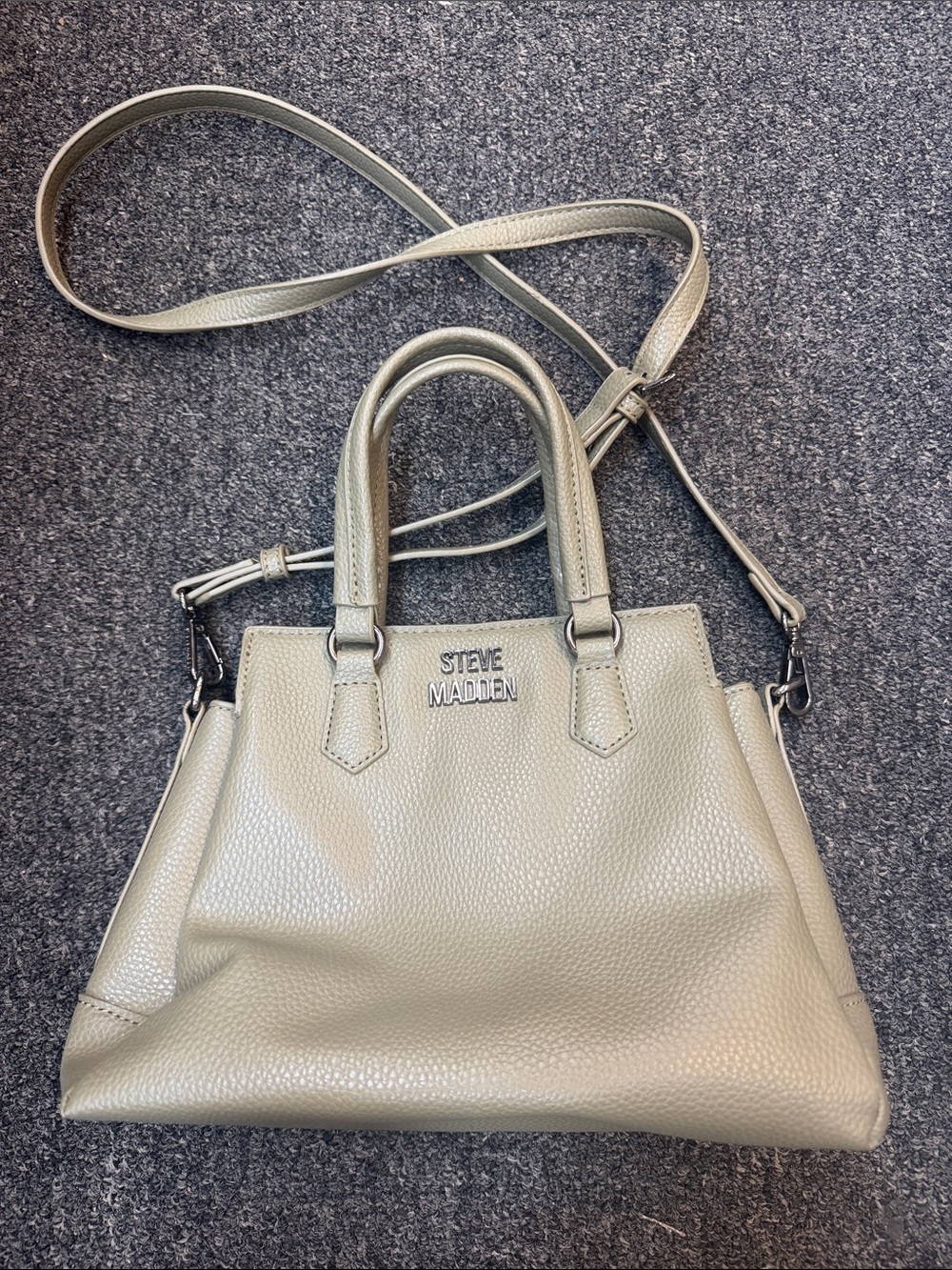 Steve Madden Sage Green Faux Leather Shoulder Bag Crossbody